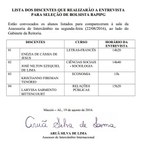 Convocação para entrevista