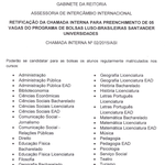 Errata - Retificação da chamada interna para o programa de bolsas Luso-Brasileiras Santander Universidades